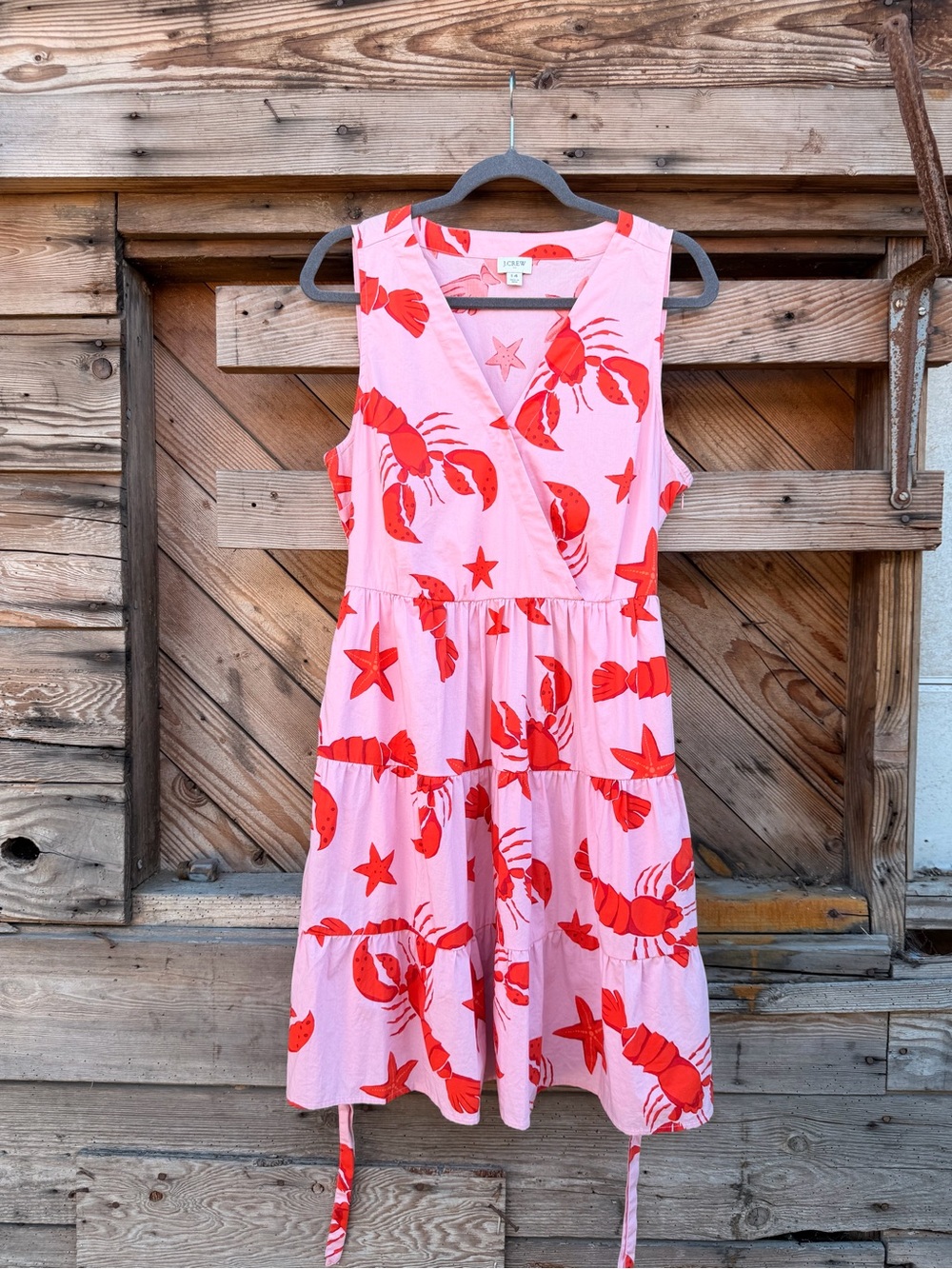 J. Crew Pink Sundress with Red Lobster Print